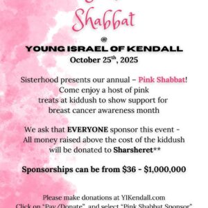 Pink Shabbat Sponsor