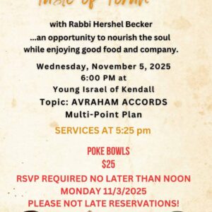 Taste of Torah-November 5